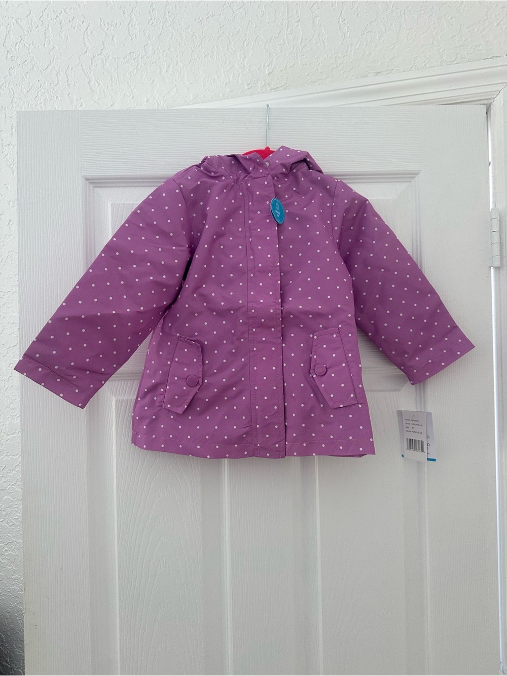Carter's Purple Polka Dot Unicorn Hooded Raincoat
